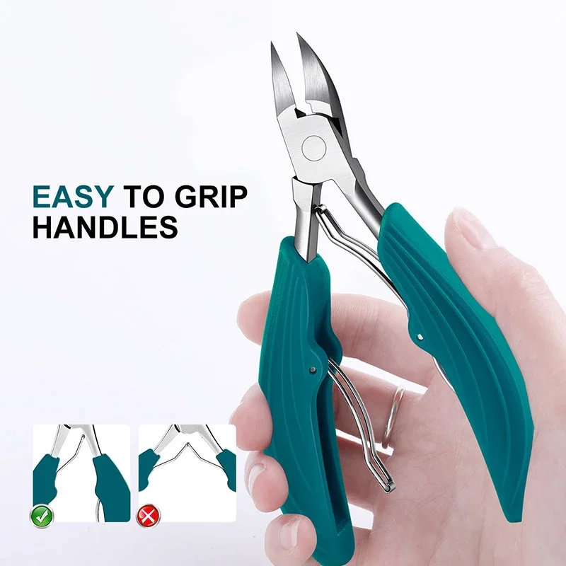 Toe Nail Clippers Cutter Ingrown Toenail Tool Professional Thick Nails Dead Skin Dirt Remover Sharp Curved Blade Foot Care Tools