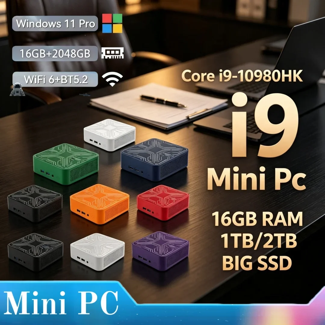 2026 High Speed Mini PC Intel Core i9-10980HK 16GB RAM 1TB/2TB SSD WIFI 6 BT5.2 Gaming Computer Windows 11