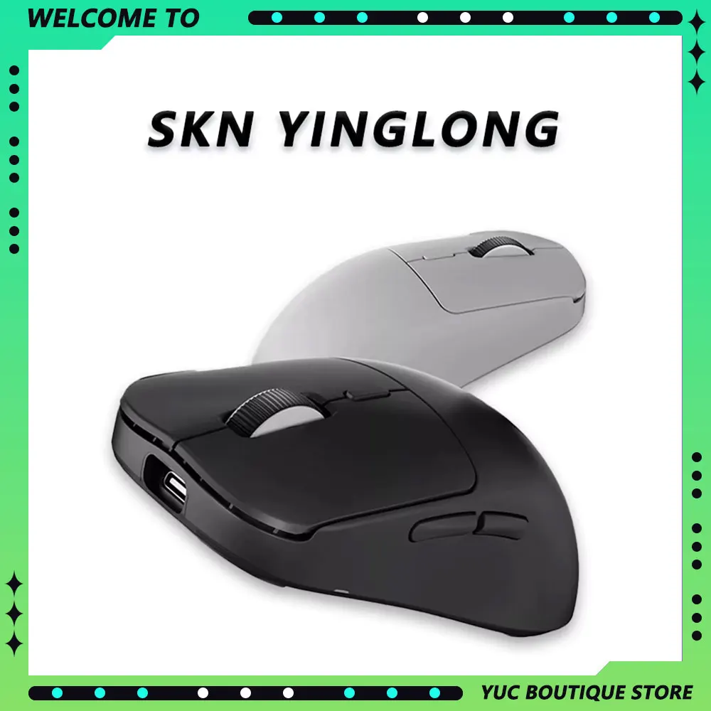 Skn Yinglong E-Sports Game Mouse Wireless Bluetooth Wired Lightweight Paw3950 Tri Mode 8k Polling Rate Ultra-Link Custom Product