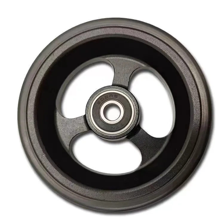 

2 PCS Wheelchair Front Wheel with Bearing 4 Inch 5 Inch Universal Wheel PU Solid Wheel Aluminum Alloy Material