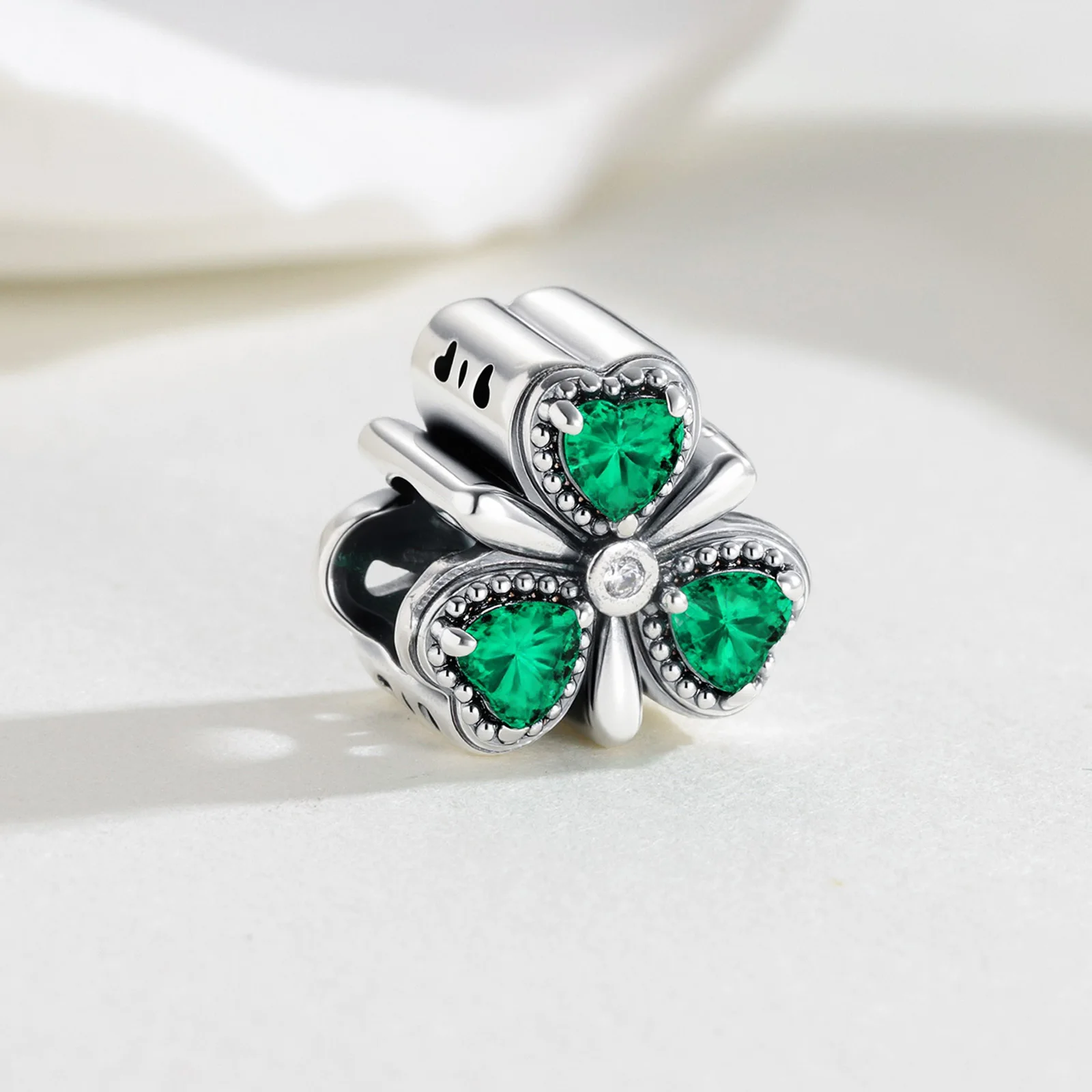 Lucky 925 Sterling Silver Charms Green Clover Rainbow Horse Hoof Bead Fit Pendant Original Bracelets Necklaces DIY Jewelry Gifts