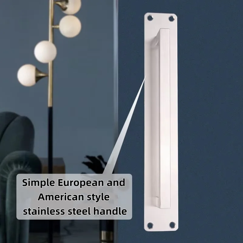 Stainless Steel Door Window Handle Wooden Door Balcony Sliding Cabinet Surface Armrest Free Punching Paste for Home Improvement
