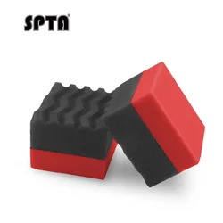 SPTA Black&Red Tire Gel Applicator Dressing Pad-1PACK,Car Detailing Foam Sponge Tire Cleaner Sponge Tire Dressing Applicator