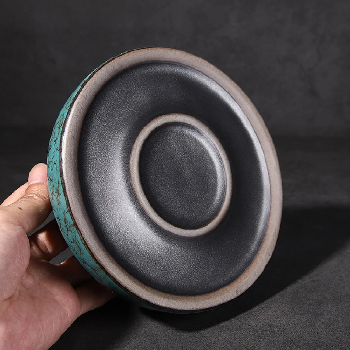 Ashtray Retro Kiln Transformation Household Ceramic Windproof and Fly Ash Prevention Large Creative Ashtray Decoration