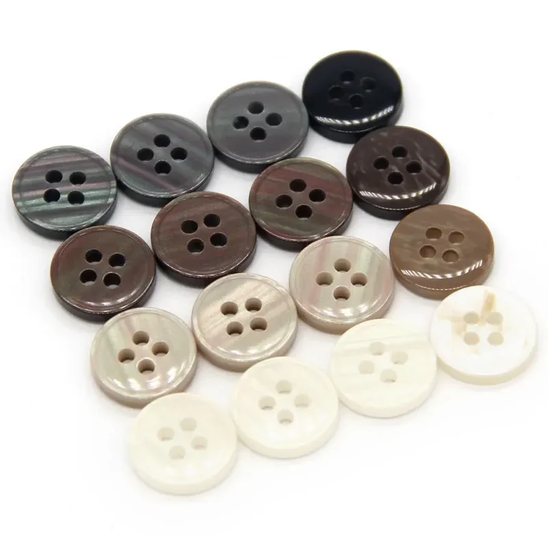 DOTOLLE 9/10/11/13mm Pearl Shell Light Resin Shirt Buttons For Clothes Fashion Dress Chiffon Flax Decorations Sewing Accessories