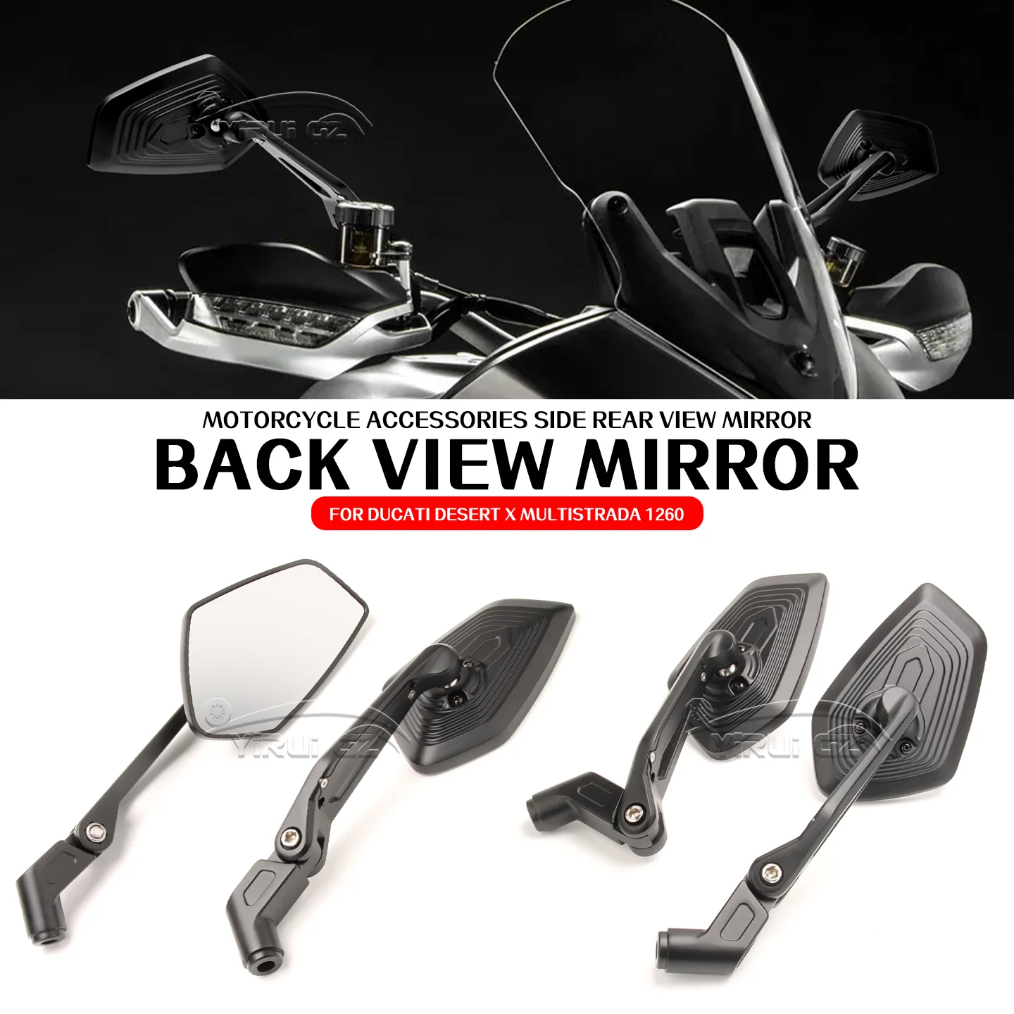 

Зеркало заднего вида для мотоцикла DUCATI Desert X Desert X 2023-алюминиевые регулируемые боковые зеркала заднего вида Multistrada 1260 2019-