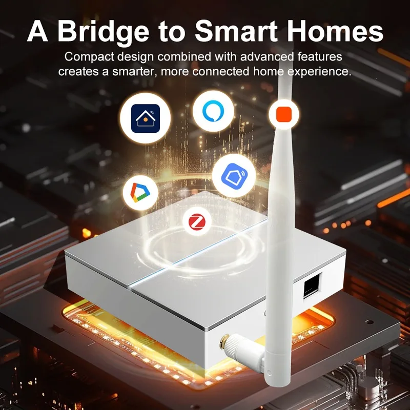

Tuya Smart zigbee 3.0 Wired Enhanced Gateway with External Antenna Smart Home Central Gateway Remote Management Robust Network