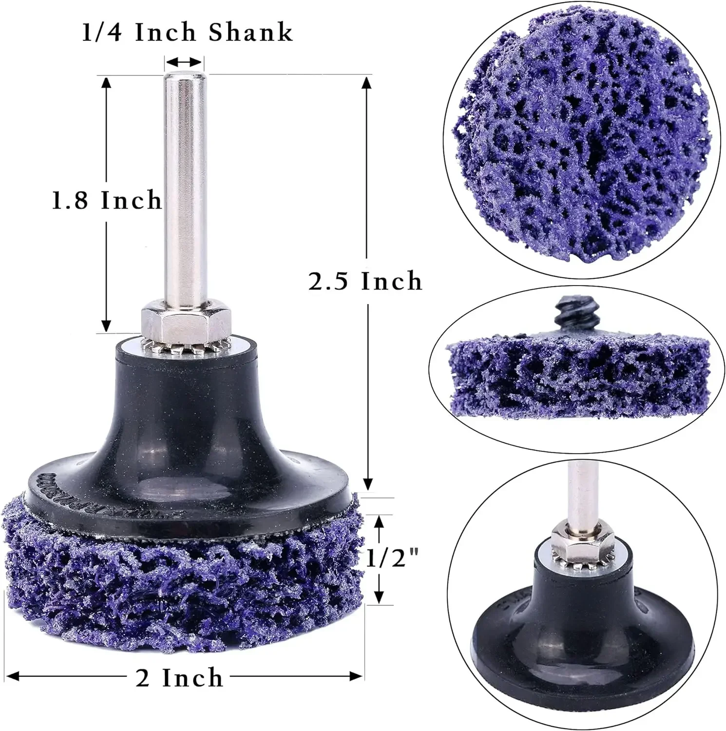 10Pcs 2 Inch Quick Change Easy Strip Discs Clean with Disc Pad Holder for Angle Grinders Remove Paint Rust Scaling and Oxidation