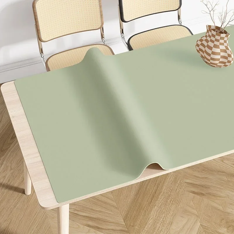 Simple Fashion Dining Table Mats Waterproof Oil-proof Anti-scald PVC Leather Mat Solid Color Desk Tv Cabinet Coffee Table Mat