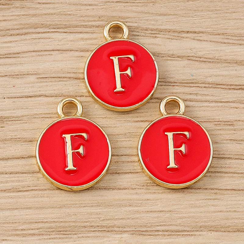 10 Stück 11x14mm Niedliche Emaille-Buchstabenanhänger A-Z für Schmuckherstellung, Ohrringe, Anhänger, Halsketten, DIY-Bastelbedarf – Detail 8