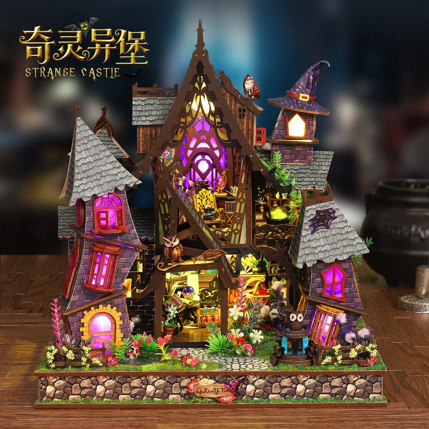 

Strange Castle 3D Wooden Puzzle - DIY Miniature House Bookend, Unique Gift for Craft Lovers & Home Decoration