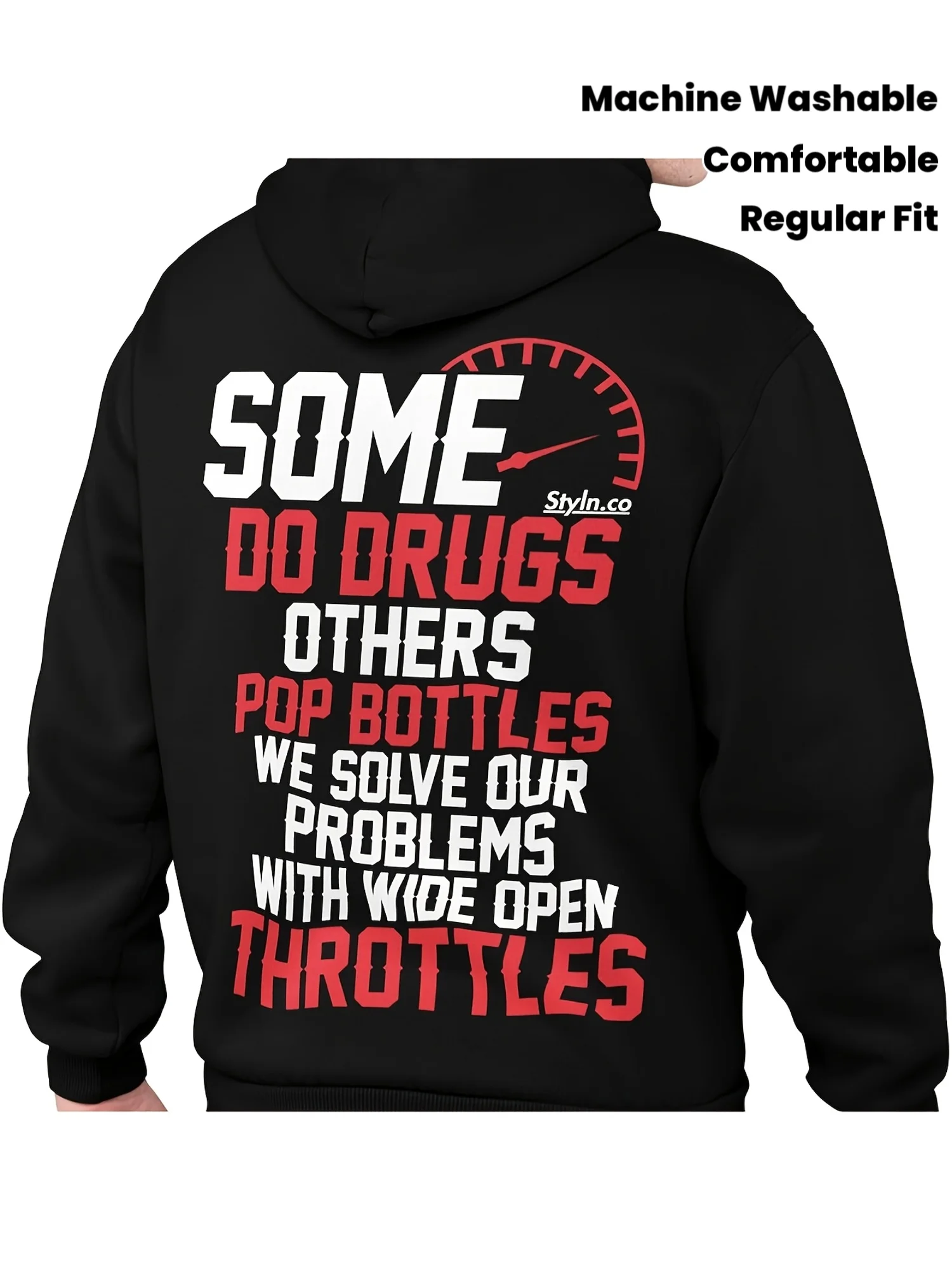 Men's Racing-Themed Hooded Sweatshirt with Bold 