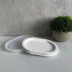 DIY Decoration Oval Tray Saucer Silicone Mold Handmade Chocolate Resin Plate Plaster Cement Gypsum Mould Jewelry Storage Tray
