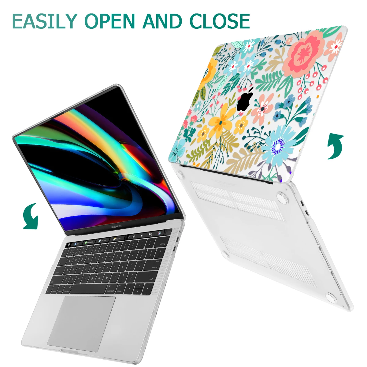 Funda Floral para ordenador portátil, carcasa de plástico para MacBook Air 15 13 A3113 A3114 M3 A2681 A2941 2023 Pro 14 16 Pro13 A2338 A2337 M1