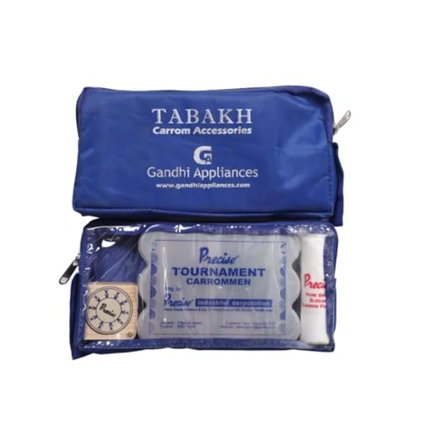 لوح كاروم دقيق الأفضل مقاس 12 مم مع مهاجم العملات المعدنية وبودرة للترفيه المنزلي الداخلي مثالي لـ 4 لاعبين من عمر 7 سنوات فما فوق #2