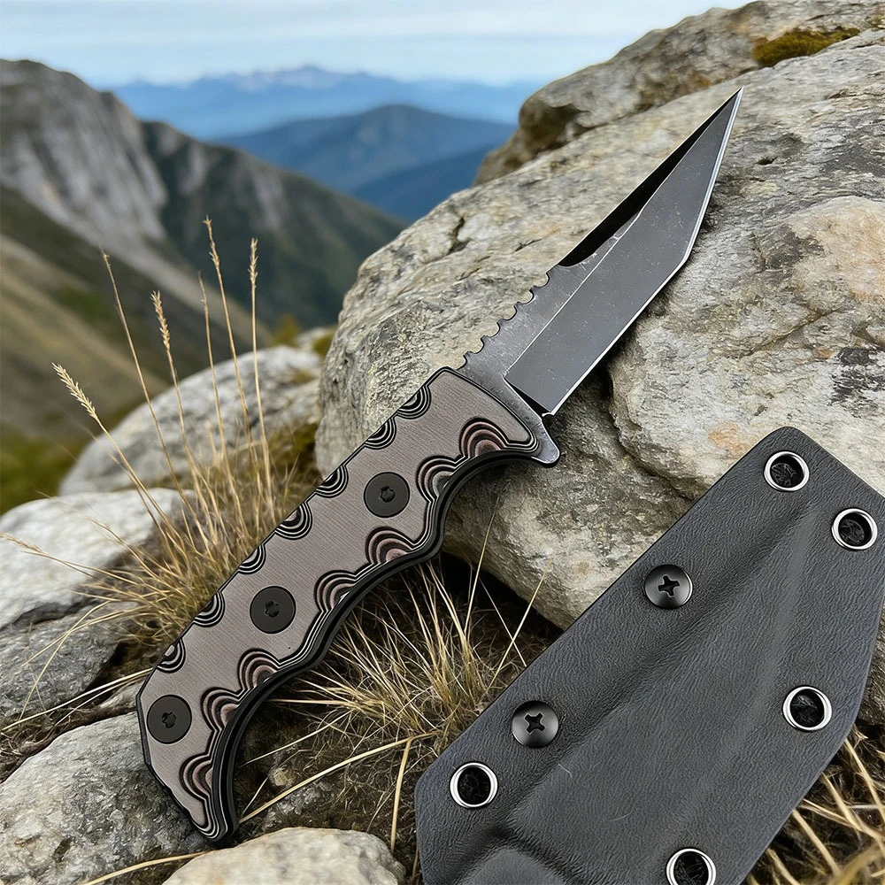 

Jungle Adventure EDC Portable Multifunctional Tactical Hunting Self-defense Straight Cutter with High Hardness 7Cr13Mov Blade