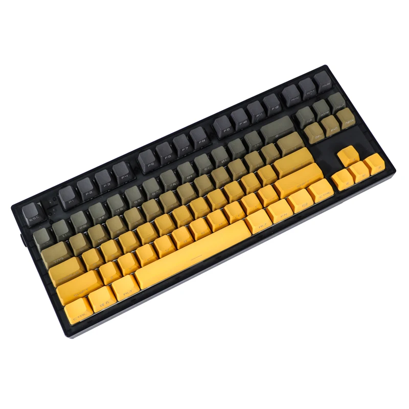 PBT Keycap Side Print Gradient Cheese Color OEM Double Shot Backlight Shine Through Mechanical Keyboard AULA F75 GK61 Anne Pro 2