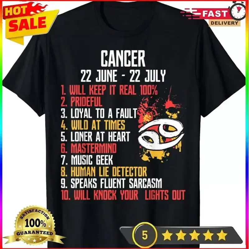 NEW LIMITED Cancer Facts Zodiac Sign Design Best T Shirt