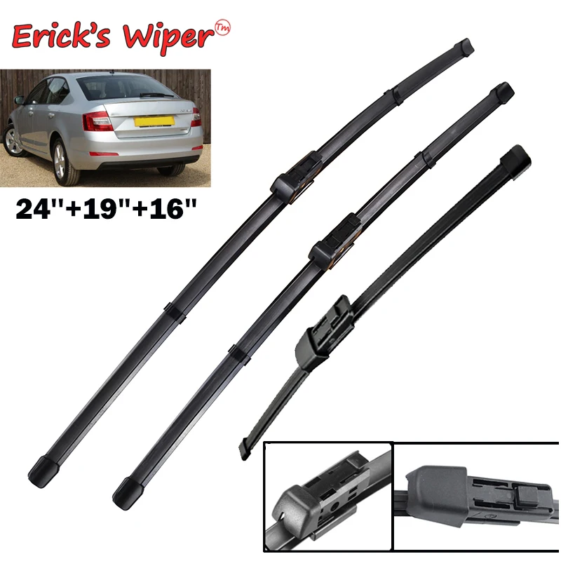 Erick's Wiper Front & Rear Wiper Blades Set For Skoda Octavia 5E Hatchback 2013 - 2017 Windscreen Windshield Window 24