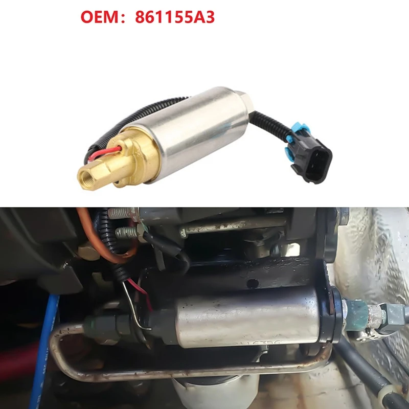 1 PCS 861155A3 Fuel Pump Electric New Silver Automotive Supplies For MERCURY Mercruiser Boat V6 V8 Carb 4.3 5.0 5.7