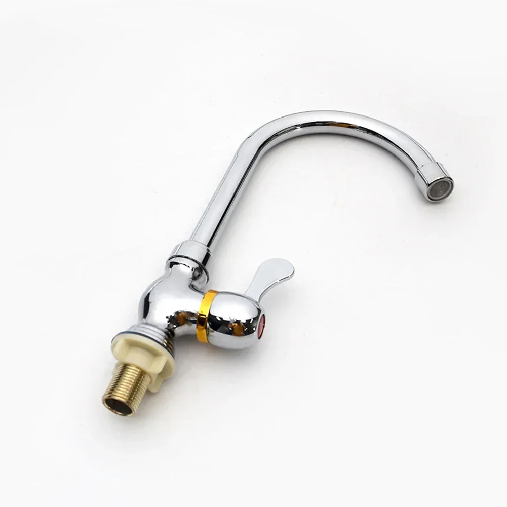 High Quality New Practical Kitchen Faucet Sink Mixer Taps Single Lever Swivel Spout Chrome Cold Water Tap Kitchen Accessories