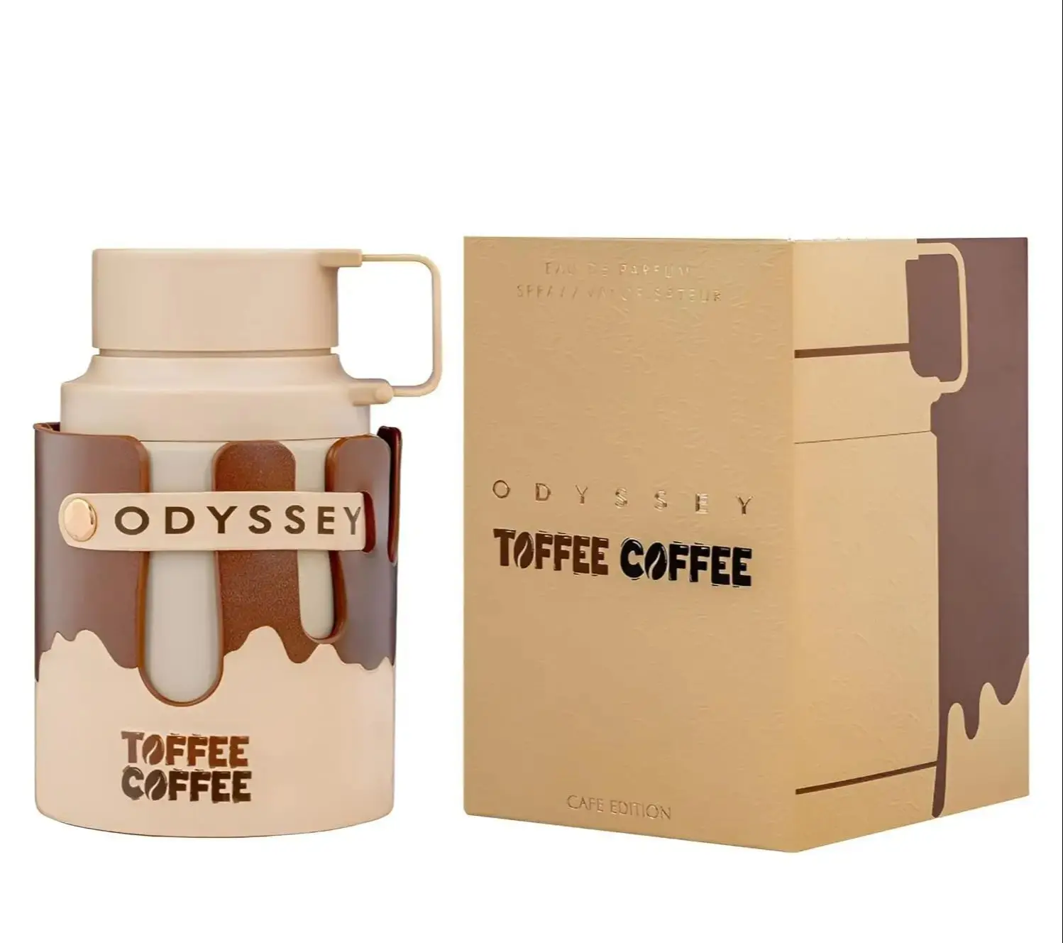 Armaf Odyssey Toffee Coffee 100ml Maquillaje de lujo Fragancia duradera Taza aislada de Oriente Medio Dubai para unisex