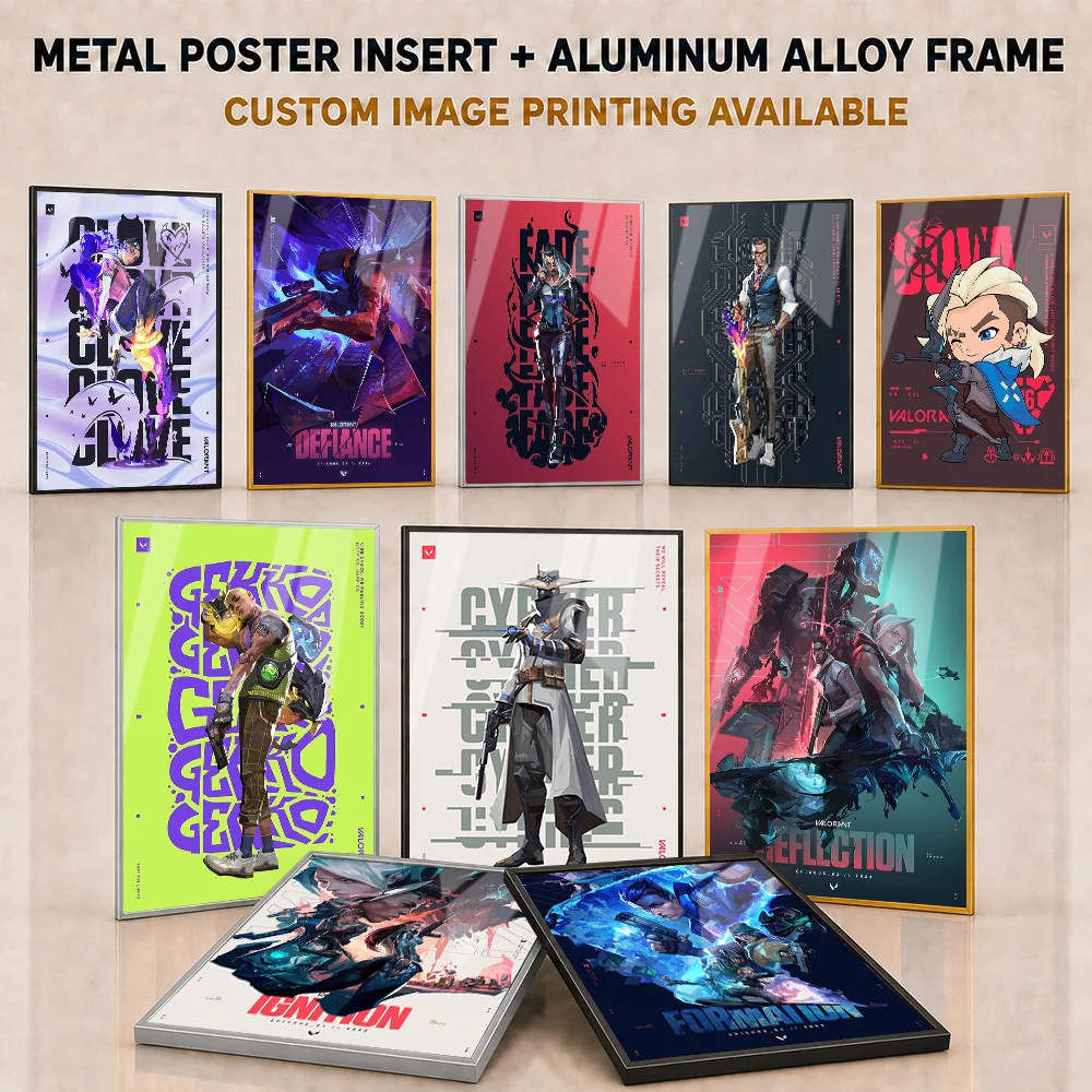 VALORANT Framed Aluminum Metal Poster Customized Photo Competitive Esports Style Wall Art For Command Center Strategy Fan Gift