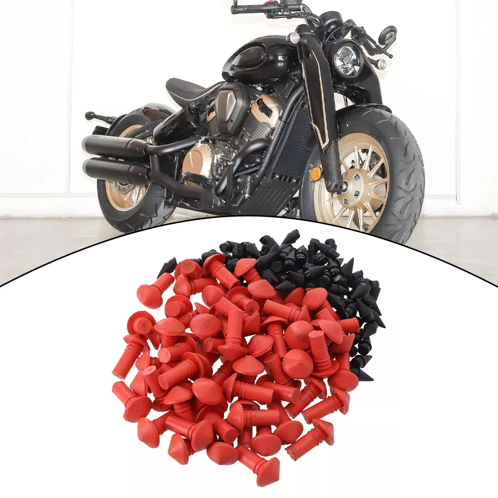 180Pcs Mushroom Shaped Tubeless Tire Repair Insert Sockets Red Black Tire Repair Rubber Nail For Car Tire Repair Tool