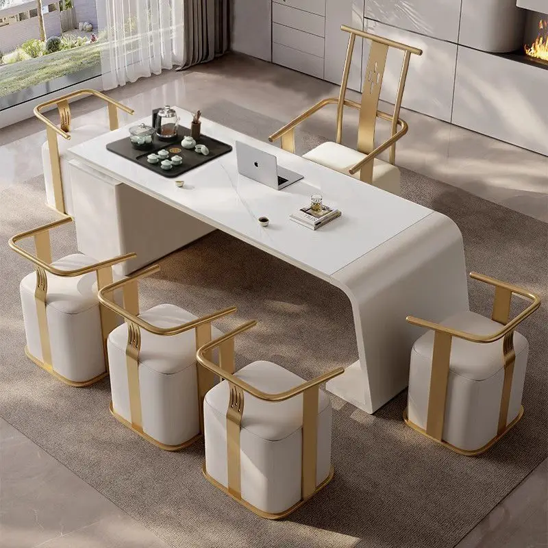 

2025 new rock slab tea table modern home desk tea table integrated office