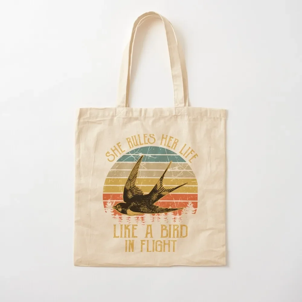 Stevie Nicks She Rules Her Life Like A Bird In Flight Vintage Tote Bag female bag women bag Cloth bags Shopper