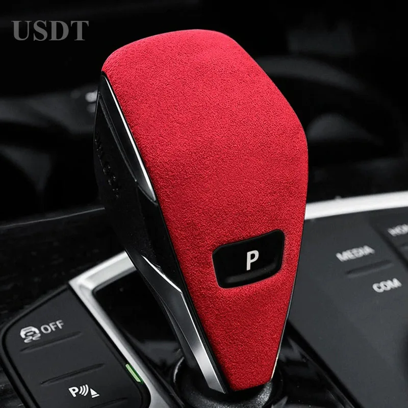 For BMW 3 4 Series 2020 2021 2022 2023 2024 Accessories Leather Car Gear Shift Knob Cover Gears Suede Cap Protective Mat