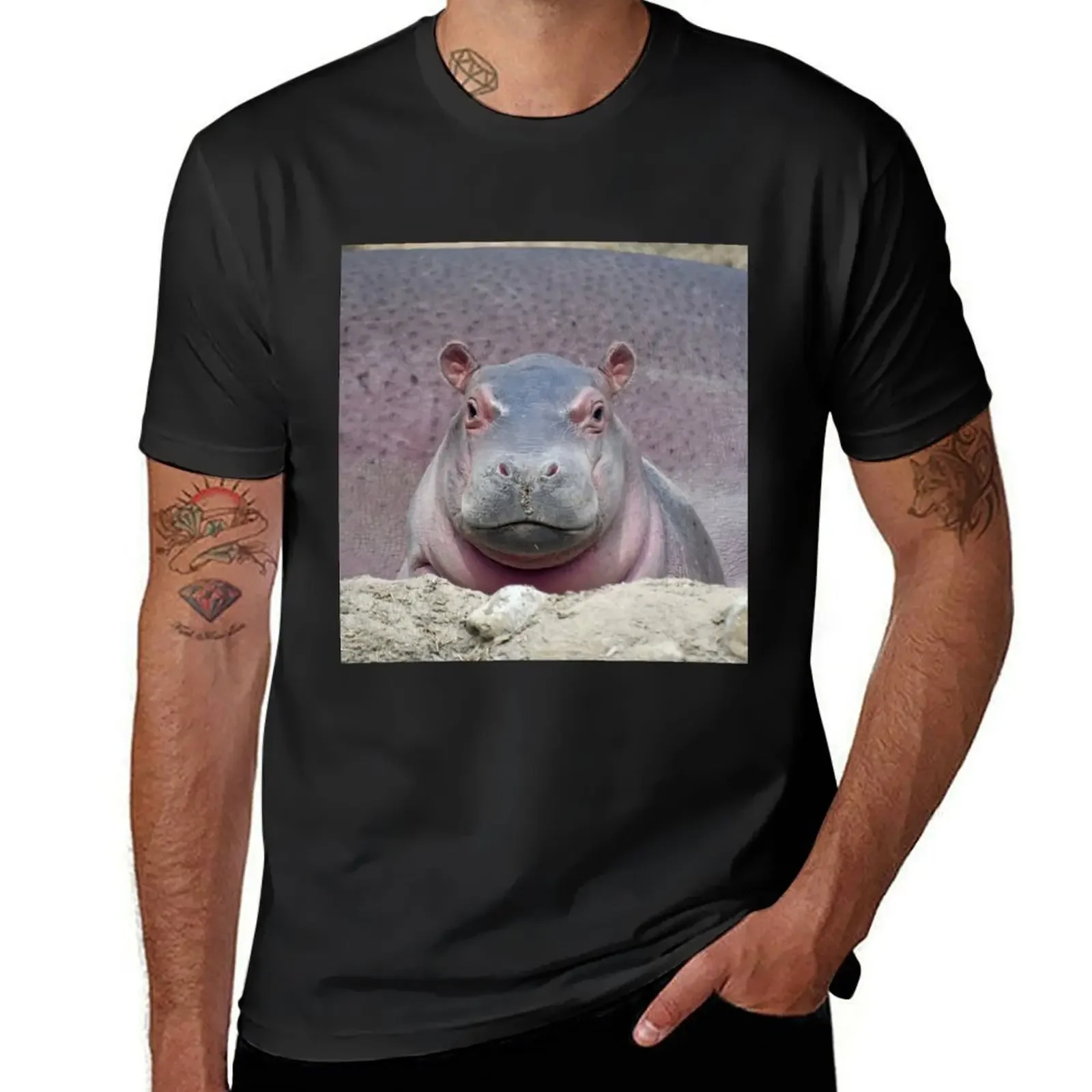 

Baby Hippo Fritz at the Cincinnati Zoo T-Shirt graphic shirts animal prinfor boys cute tops boys whites shirts men