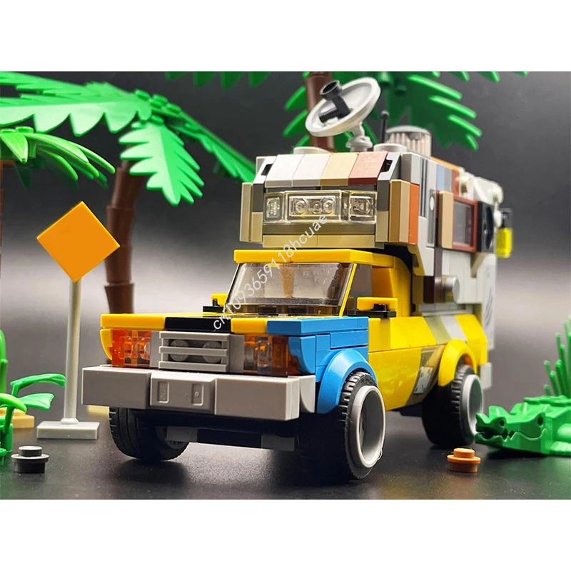 459 pièces MOC floride homme El Camino & Camper aérien ville Champion supercar blocs de construction jouets de noël tige cadeau éducatif