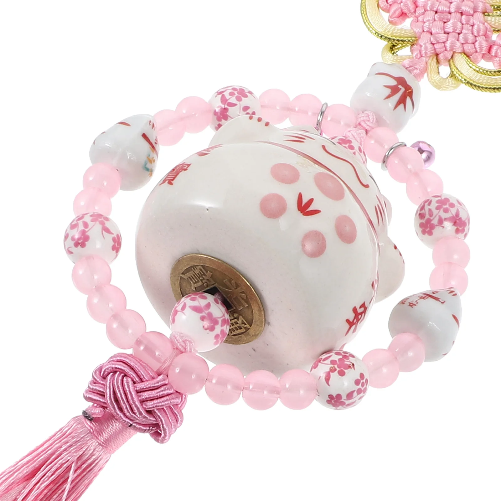 

Unique Cat Car Ornament in Ceramic Material Hanging Accessory for Rear View Mirror Car Interior Decor Rear View Mirror Ornament