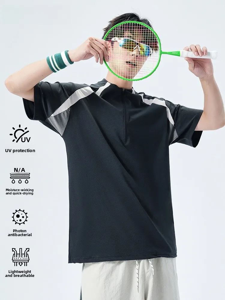 

Мужская футболка Peak Paul Qui Dry Sport ort Sve Summer Outdoor f Топ на молнии из полиэфирного волокна свободного кроя круглый Ne