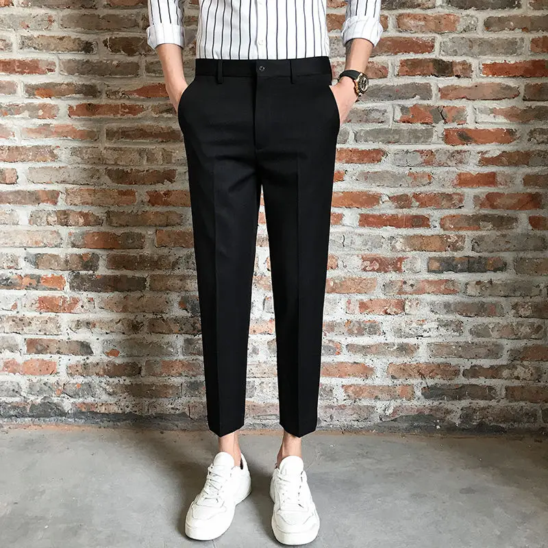 2023 Spring Summer Men\'s Slim Formal  Trousers Men\'s Loose Straight Suit Pants Feet Korean Version of The Trend  Men\'s Pants L82