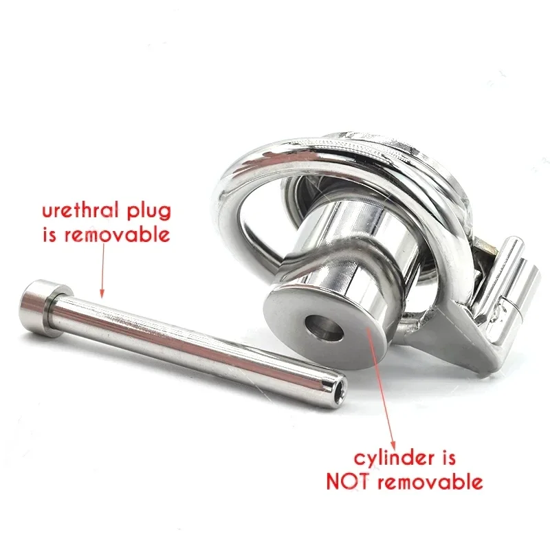 Urethral Inverted Negative Male Chastity Lock Flat Cock Cage Metal Urethral Catheter BDSM Bondage Sex Toys for Men Gay Sissy 18+ view 5