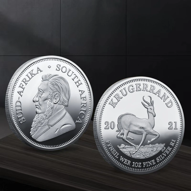 2024/2022/2020 África del Sur África Saudita Krugerrand Color plata moneda Token valor monedas coleccionables