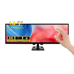 휴대용 터치 스크린 모니터, 온도 속도 모니터링, 14.5 인치, 2K 2560x720, HDMI C 타입 IPS 보조 화면, CPU GPU RAM 