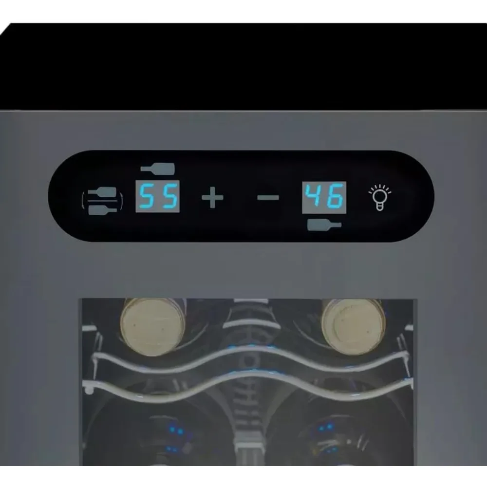 ثلاجة النبيذ قائمة بذاتها موفرة للطاقة - تخزين الزجاجات المستقيمة، ترموستات قابل للتعديل، شاشة لمس رقمية