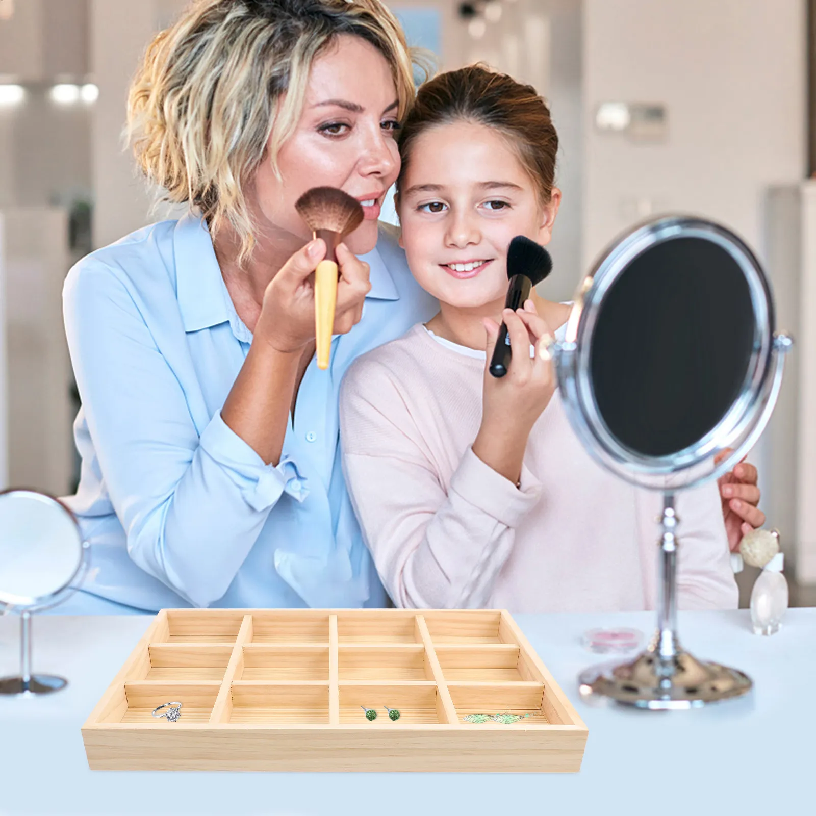 

Деревянный поднос для украшений в ретро-стиле, декоративная тарелка для колец, органайзер для хранения ювелирных изделий, подставка для демонстрации дома, аксессуар