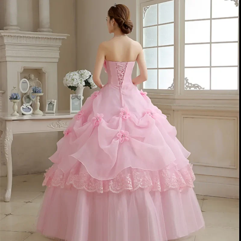 Ruthshen Bầu Màu Hồng Ngọt Ngào Vestidos De 15 Hoa Giá Rẻ Quinceanera Đồ Bầu Sweet 16 Debutante Váy 2022 Áo Dây De Bal