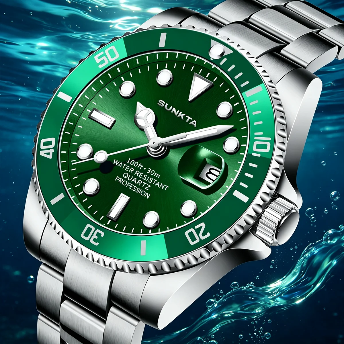 SUNKTA New Luxury Men Quartz Watches Original Diving Series Colorful bezel Waterproof Watch Date Trendy Men Watch Reloj Hombre