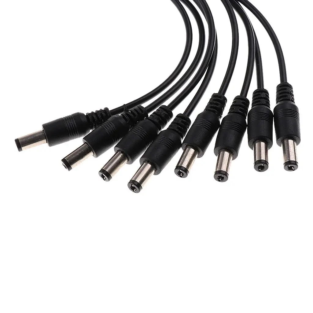 CCTV Power Wire Cable 8-port Splitter Black Copper Adapter for Camera DVR Energy Efficient Surveillance Installation