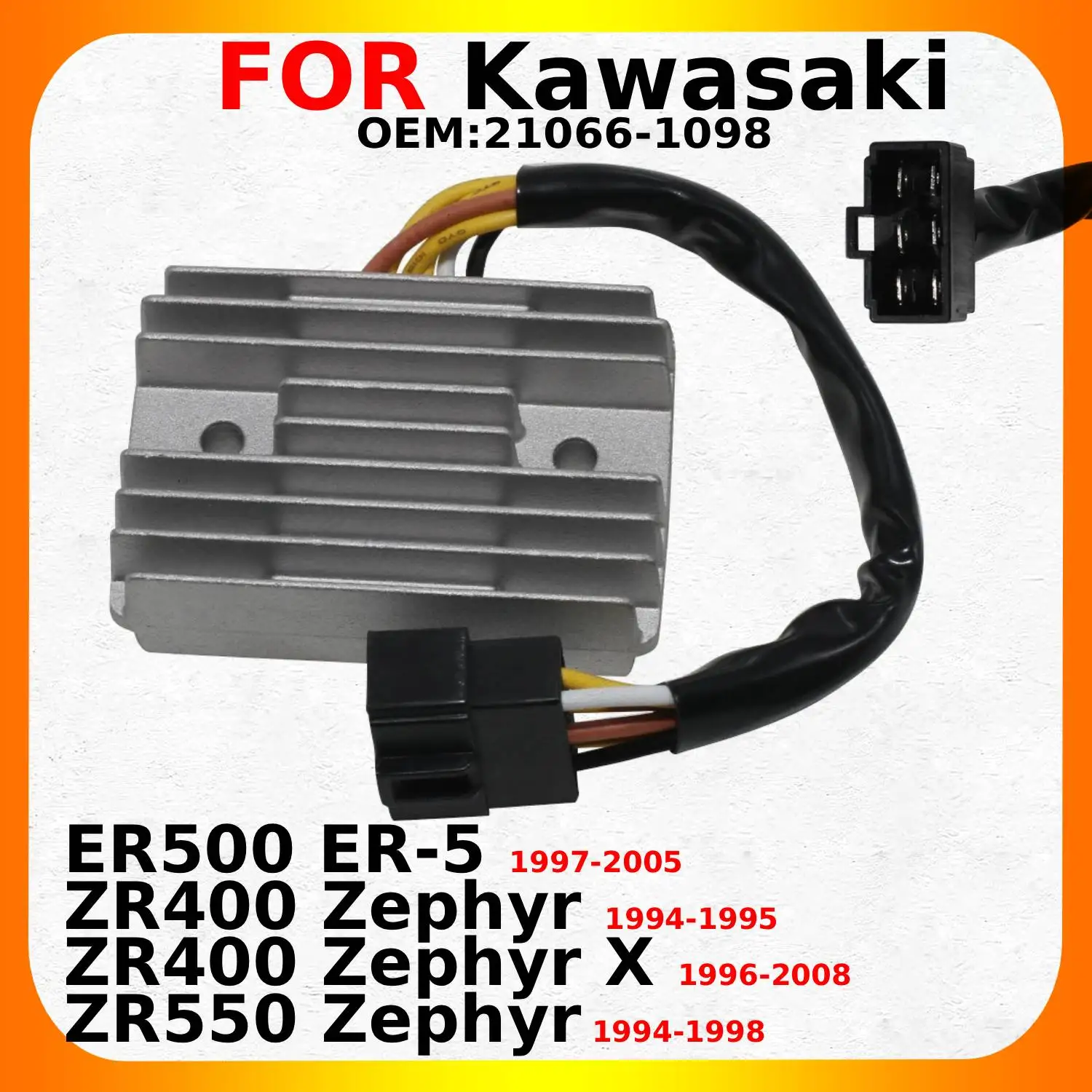 Rectificador regulador para Kawasaki ZR400 Zephyr X ZR550 Zephyr ER500 ER-5 21066-1098 / ZR 400 550