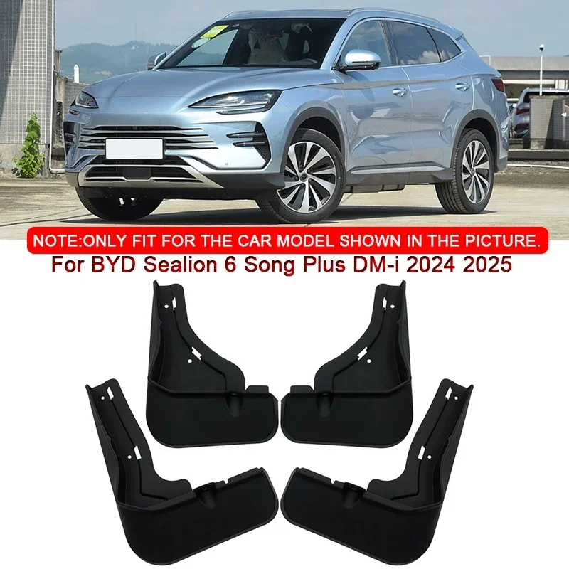 For BYD Sealion 6 Song Plus DM-i 2024 2025 2026 Car Styling ABS Car Mud Flaps Splash Guard Mudguards MudFlaps Front Rear Fender