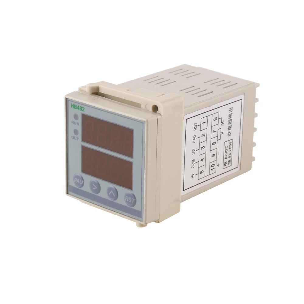 HB482 intelligent dual digital display measuring device relay frequency counter accumulator tachometer counting