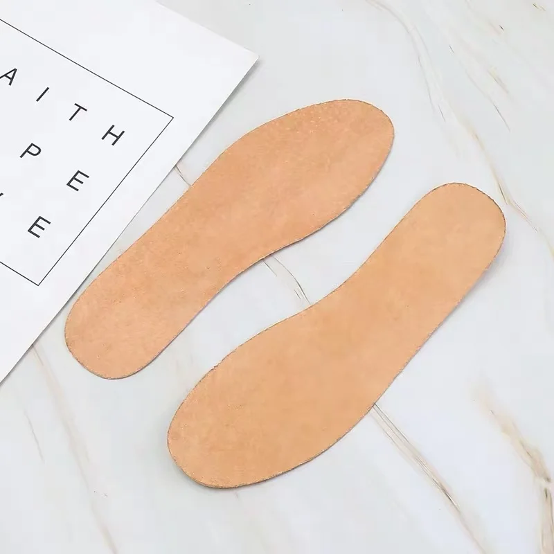 Sweat-absorbing Genuine Cowhide Insoles Odor-proof Breathable Thickened Leather Shoe Insoles Large-sized Frosted Cowhide 2mm