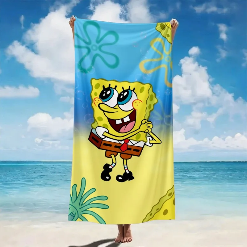SpongeBob Beach Towel SpongeBob SquarePants beach towel featuring vibrant underwater design with sea anemones and ocean