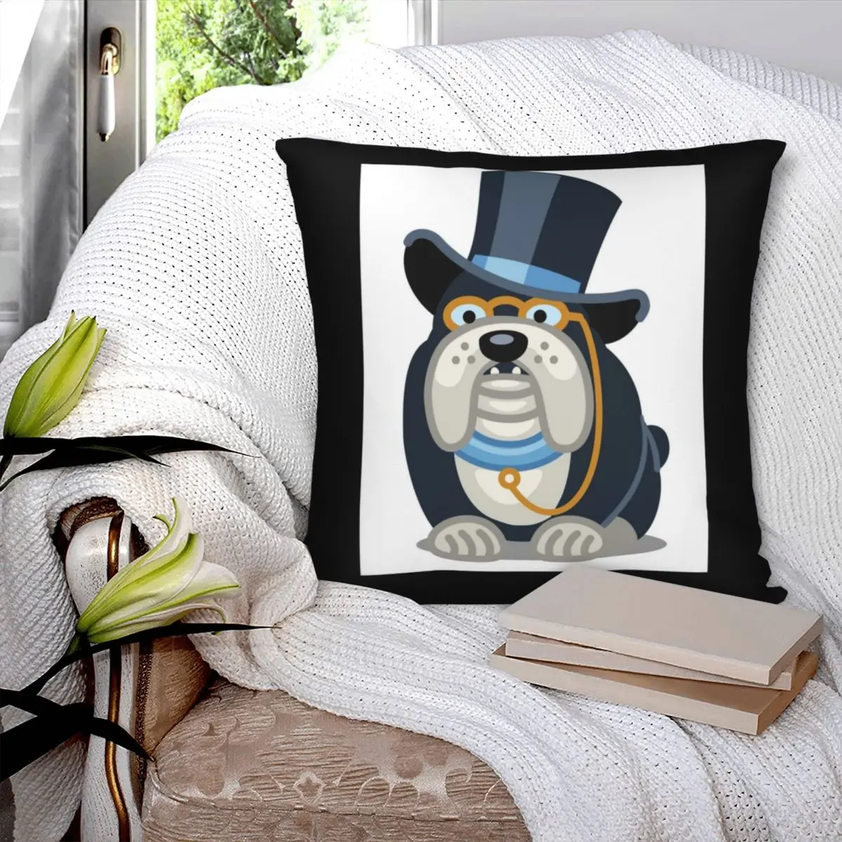 Dog For Boxer And Bulldog Square Pillowcase Polyester Pillow Cover Velvet Cushion Decor Comfort Throw Pillow For Home Car